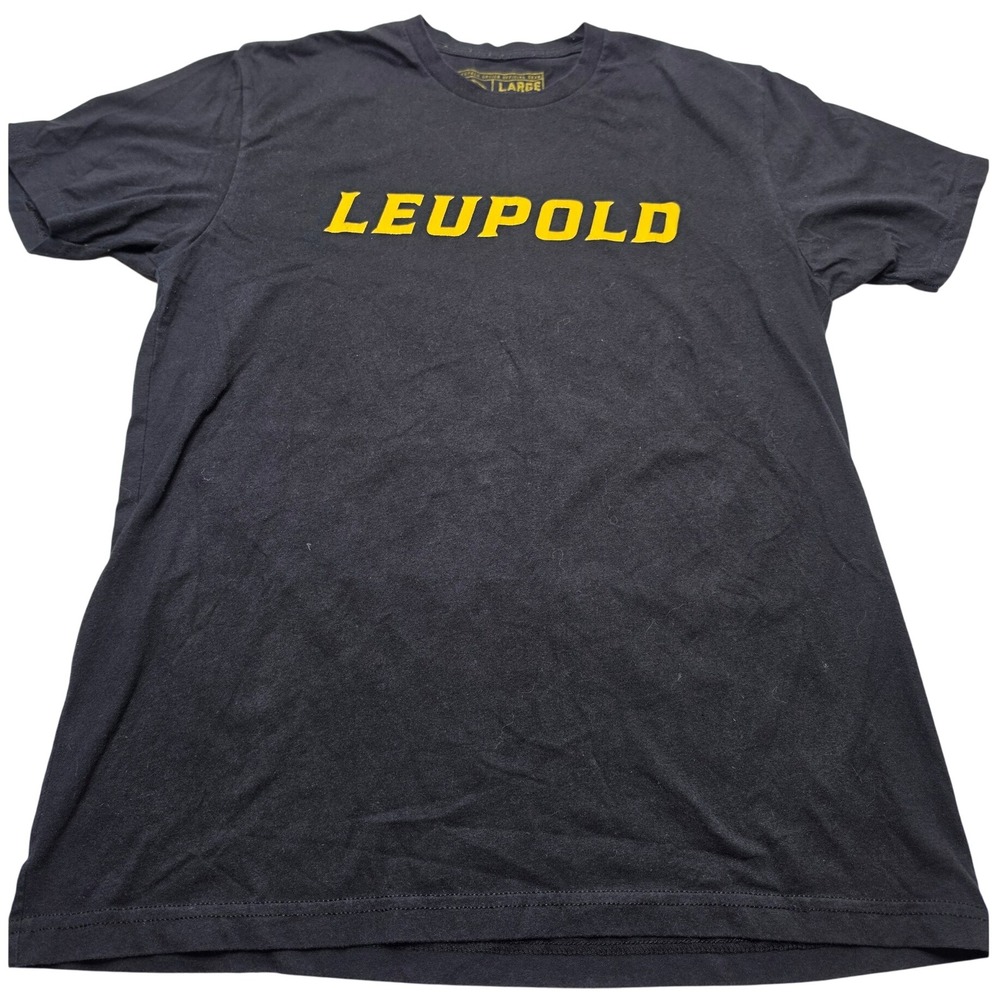 Leupold Optics Official Gear Mens Large T-Shirt Black Yellow Logo RN142186